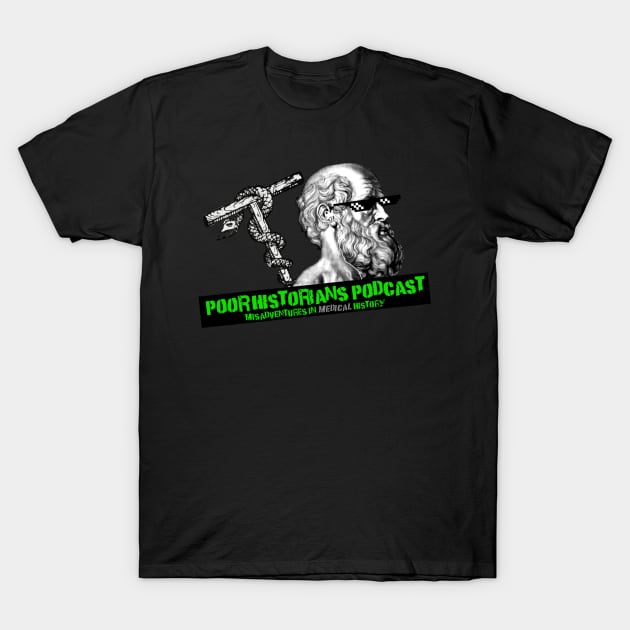 Hippocrates + Staff and Snake + Title T-Shirt by Poor Historians Podcast